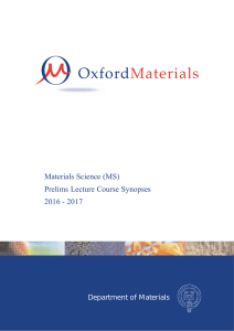 MS1: Structure of Materials