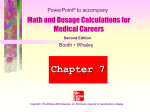 Chapter 7 Methods of Dosage Calculations - McGraw