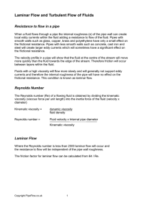 Laminar and Turbulent Flow in Pipes