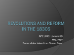 Reform and Revolutions, 1820-1848