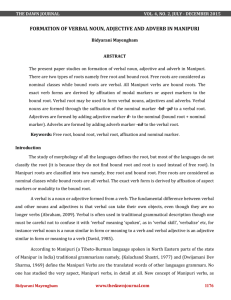 formation of verbal noun, adjective and adverb in manipuri