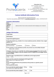 Protein Expression and Purification Service Quotation Request Form
