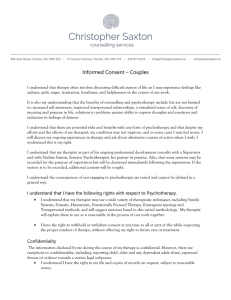 Couples Informed Consent - Christopher Saxton Counselling Services