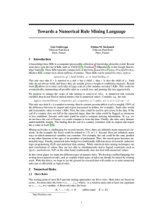 Towards a Numerical Rule Mining Language