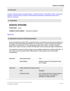 arsenic trioxide - Cancer Care Ontario