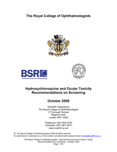 The Royal College of Ophthalmologists Hydroxychloroquine and