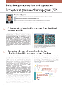 Development of porous coordination polymers (PCP)