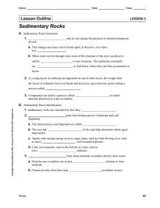 Lesson 4-3 Sedimentary Rocks Outline