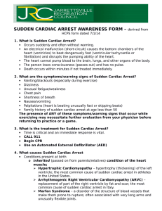 SUDDEN CARDIAC ARREST AWARENESS FORM – derived from