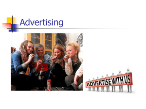 Advertising material with a product