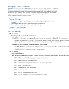 Unit 4: Polygon Objectives