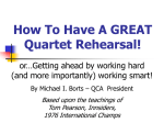 Quartet Rehearsal Techniques