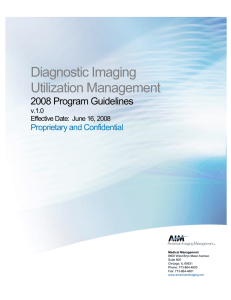 Diagnostic Imaging Utilization Management