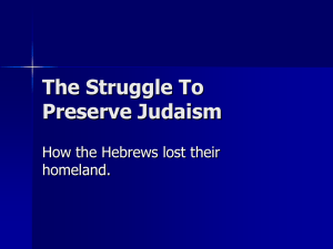 The Struggle To Preserve Judaism