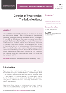 Genetics of hypertension: The lack of evidence