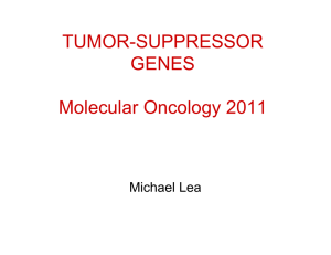 TUMOR-SUPPRESSOR GENES Molecular Oncology 2011