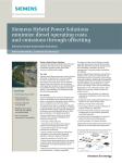 Siemens Hybrid Power Solutions minimize diesel operating costs