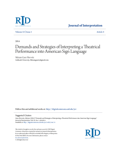 Demands and Strategies of Interpreting a Theatrical