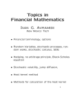 Topics in Financial Mathematics