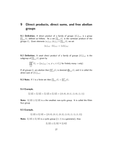 9 Direct products, direct sums, and free abelian groups
