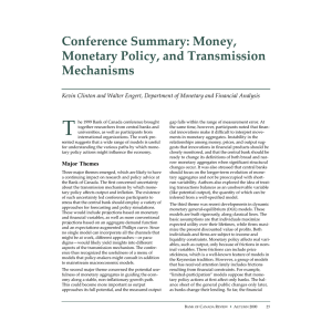 Money, Monetary Policy, and Transmission Mechanisms