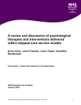 A review and discussion of psychological therapies and