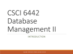 CSCI 242 Advanced Database