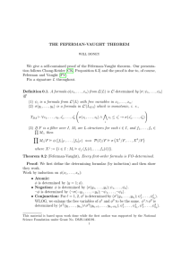 THE FEFERMAN-VAUGHT THEOREM We give a self
