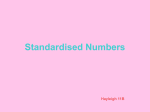 Standardised Numbers