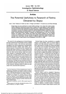 The potential usefulness to research of retina obtained by
