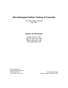 Microbiological Safety Testing of Cannabis