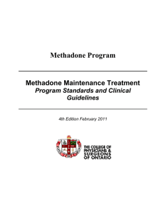 Methadone Program Standards and Clinical Guideline