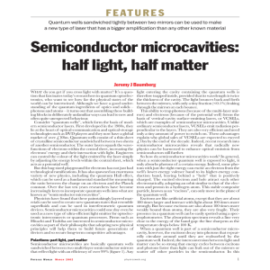 Semiconductor microcavities: half light, half matter
