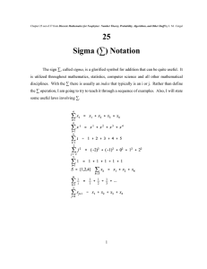 Sigma Notation - Books in the Mathematical Sciences