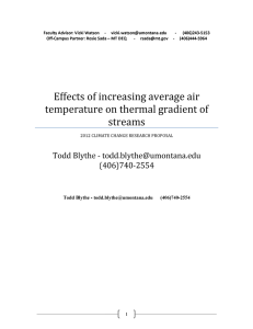 Effects of increasing average air temperature on thermal gradient of