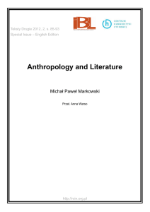 Anthropology and Literature.