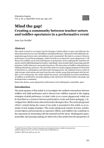 Mind the gap! Creating a community between teacher