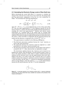 2.5 Calculating the Electronic Energy Levels of Rare Earth Ions