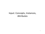 Input: Concepts, Instances, Attributes
