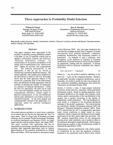 Three Approaches to Probability Model Selection