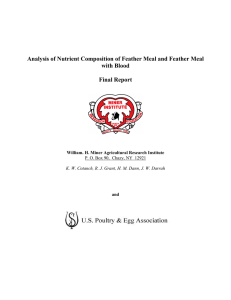 Analysis of Nutrient Composition of Feather Meal and Feather Meal