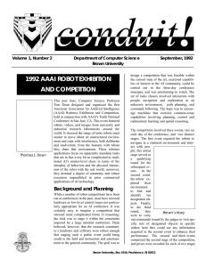 1992 AAAI ROBOT EXHIBITION AND COMPETITION