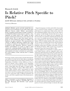 Is Relative Pitch Specific to Pitch?