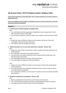 My Revision Notes: OCR A2 Religious Studies: Religious Ethics