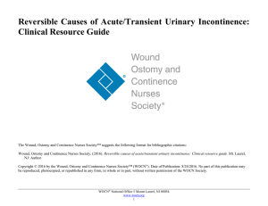 Reversible Causes of Acute/Transient Urinary Incontinence