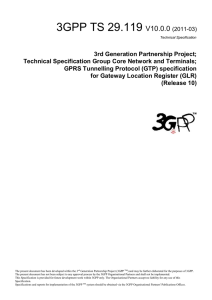 (GTP) specification for Gateway Location Register (GLR).