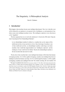 The Singularity: A Philosophical Analysis