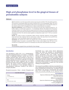 High acid phosphatase level in the gingival tissues of periodontitis