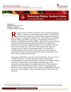 Reducing Dietary Sodium Intake