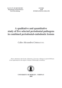 A qualitative and quantitative study of five selected periodontal